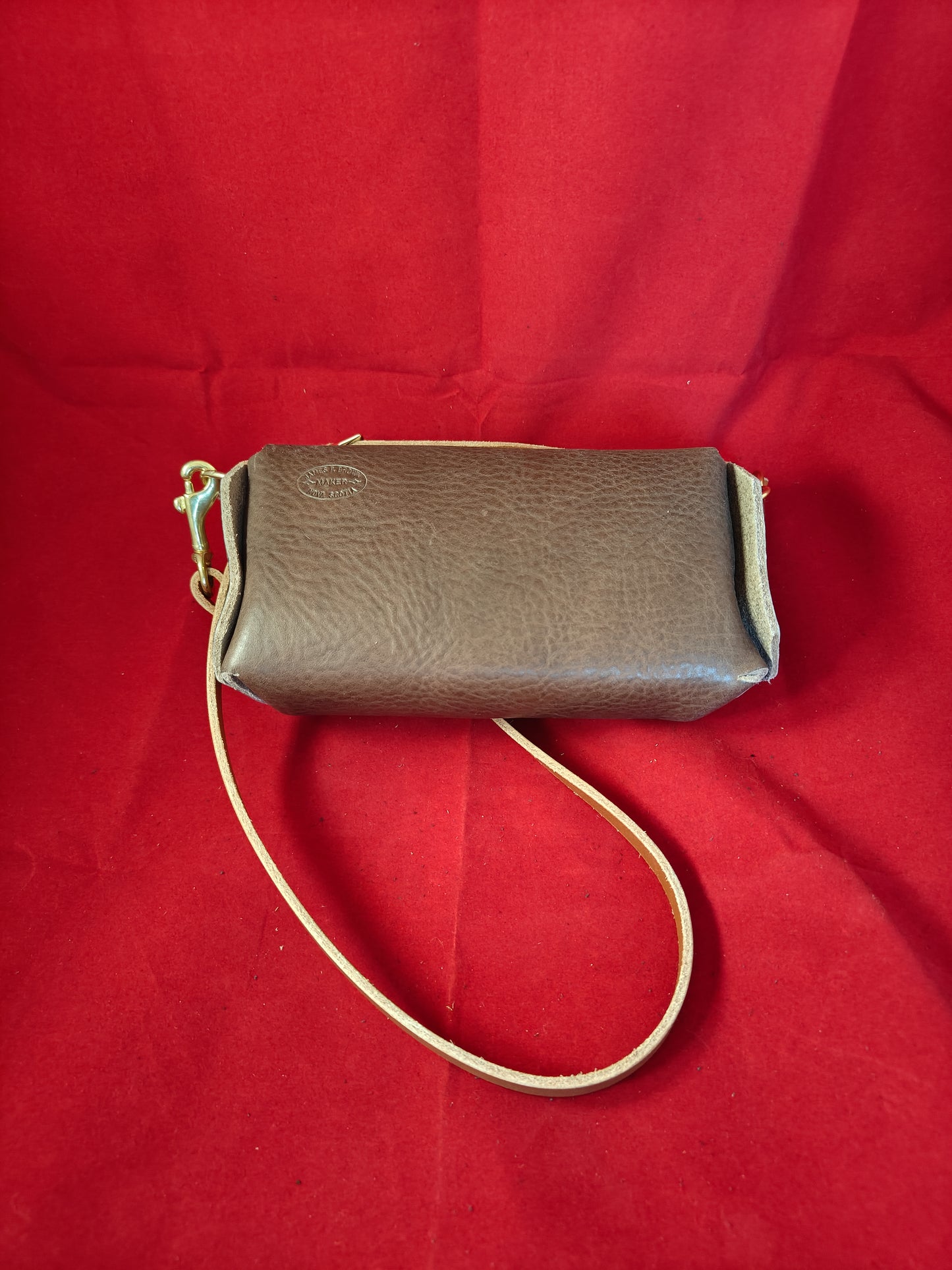 Woven Crossbody Clutch (Brown/Rust/Brass)