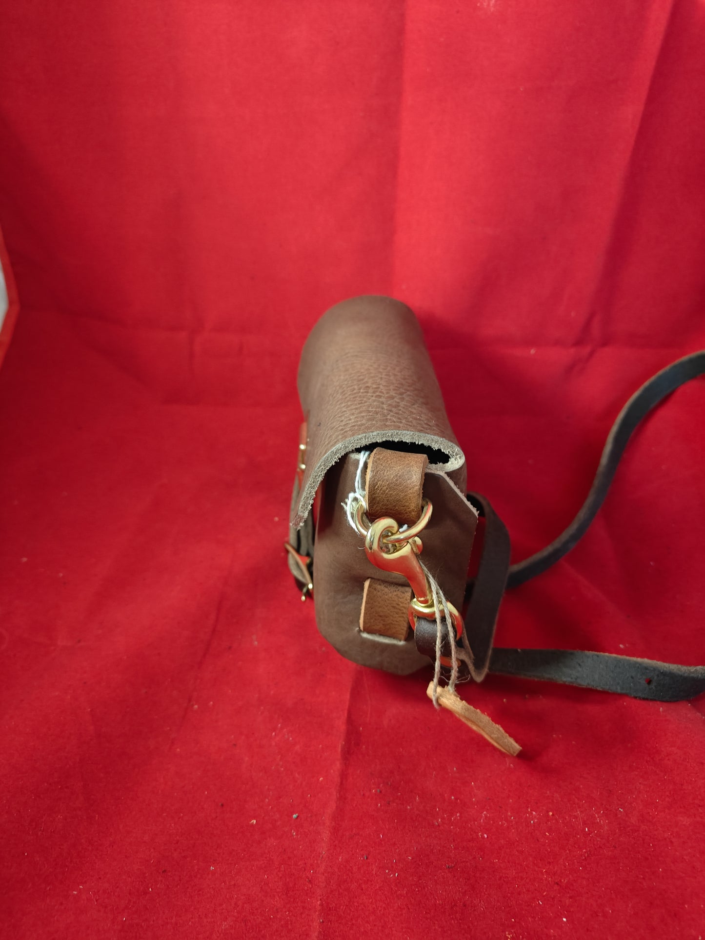 Woven Crossbody Clutch (Brown/Rust/Brass)
