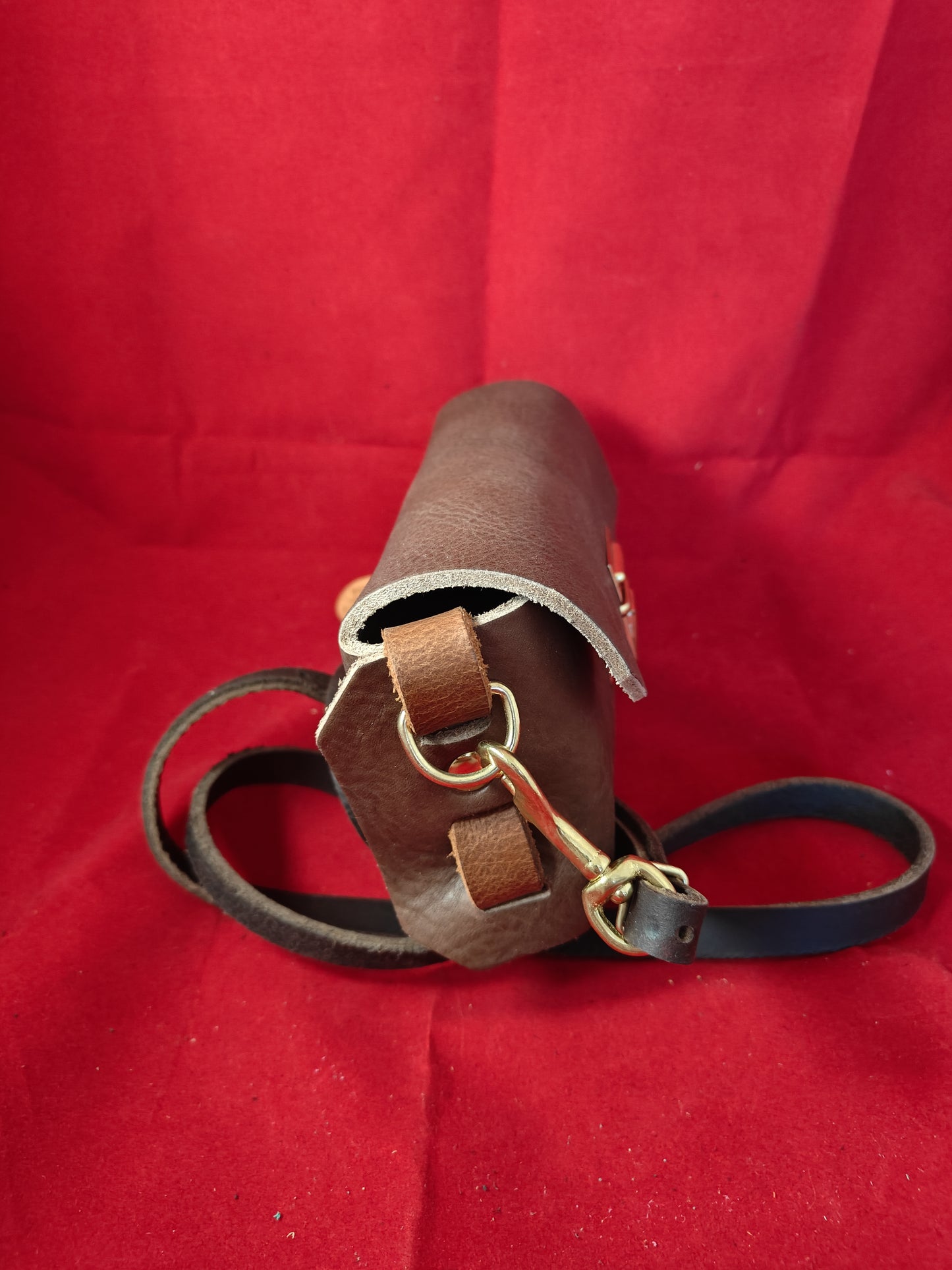 Woven Crossbody Clutch (Brown/Rust/Brass)