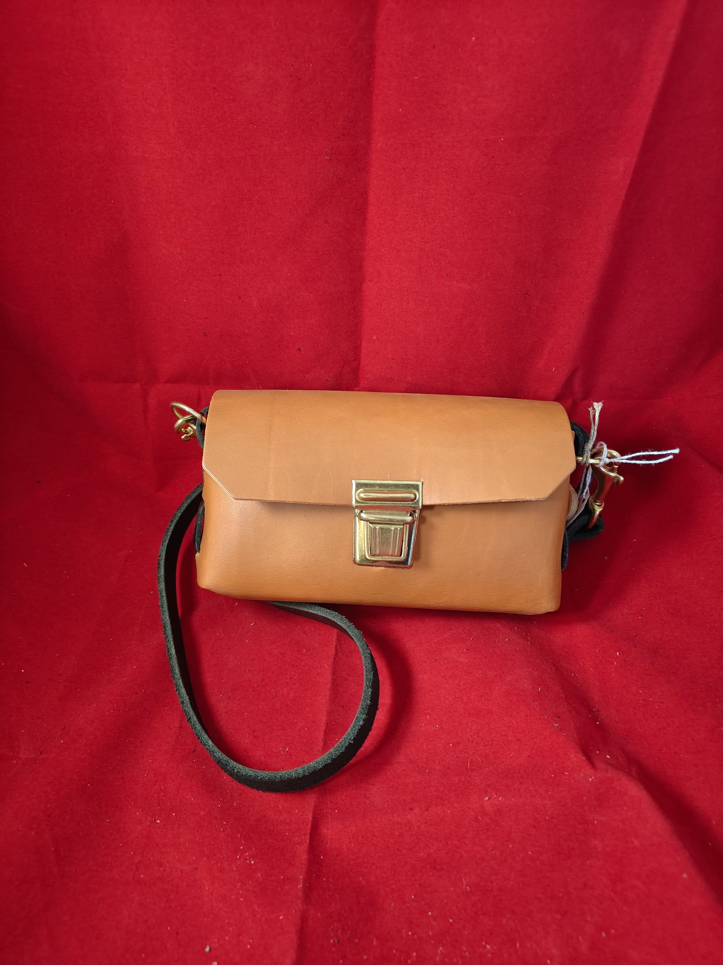 Woven Crossbody Clutch (Brown/Rust/Brass)