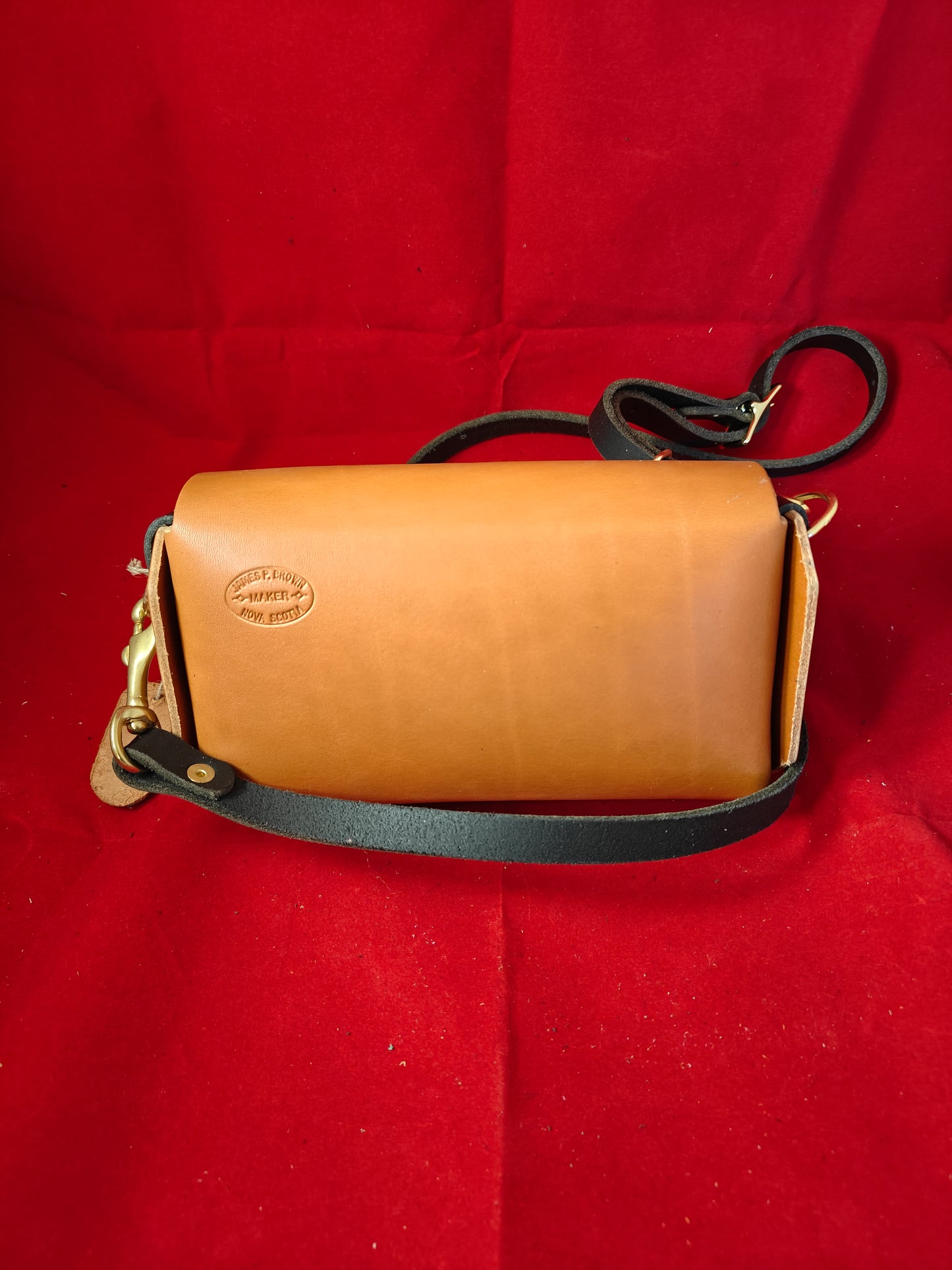Woven Crossbody Clutch (Brown/Rust/Brass)