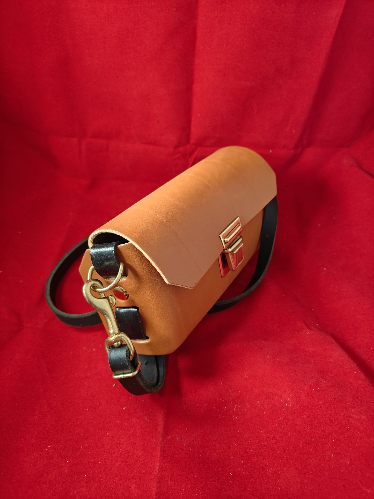 Woven Crossbody Clutch (Brown/Rust/Brass)