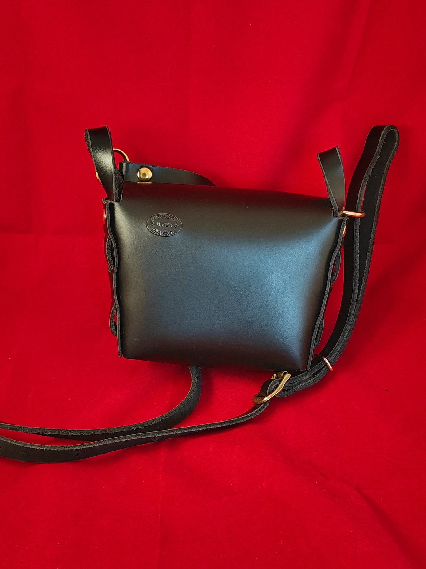 Dual-Woven Crossbody (Black/Brass)