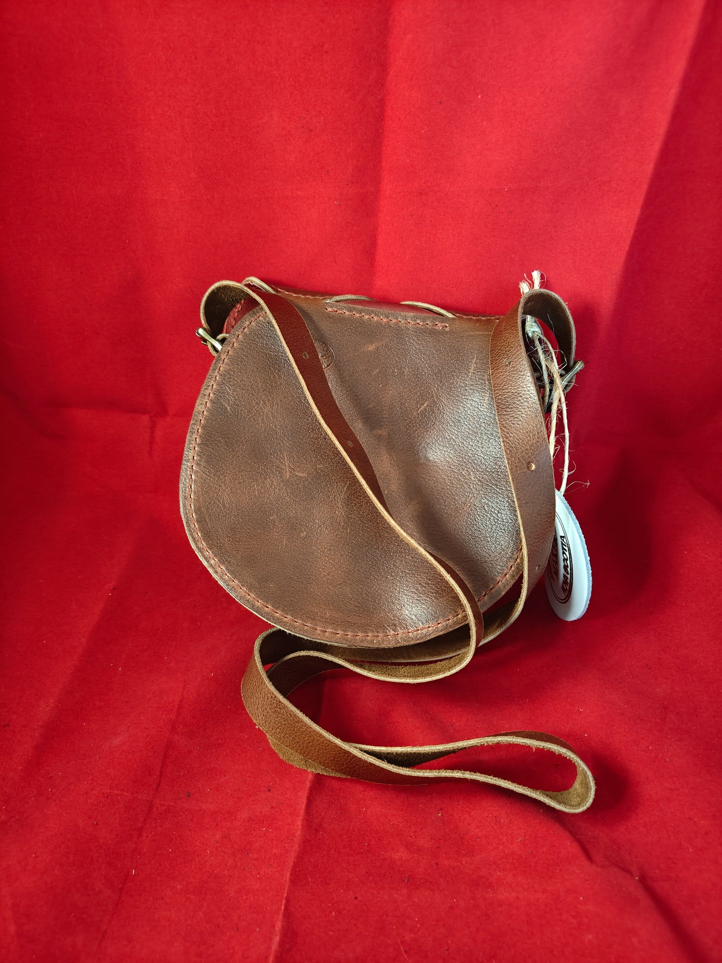 Heart Crossbody (Brown/Red/Brass)